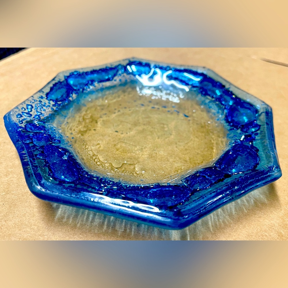 Blue Glass Decorative Plate